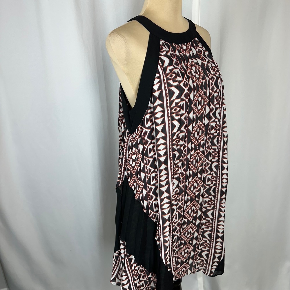 Parker Yolanda Dress Women's Size L? Geometric Sleeveless Swing Dress READ